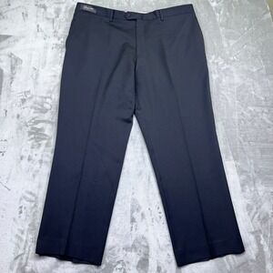 Tollegno 1900 Wool Dress Pants Men Sz 40 Black Italy Fabric Made in Italy Preppy